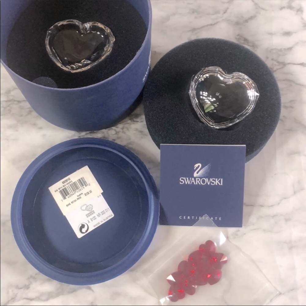 Swarovski Crystal Heart Box with Red Crystal Hearts-Reasonable offers accepted